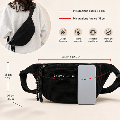 Celeste | Bolso de hombro de pana