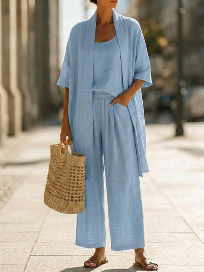 Isa | Conjunto de tres piezas elegante sin esfuerzo