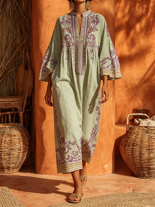 Celestina - Vestido boho bordado con encanto mediterráneo
