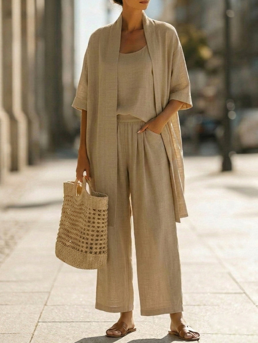 Isa | Conjunto de tres piezas elegante sin esfuerzo