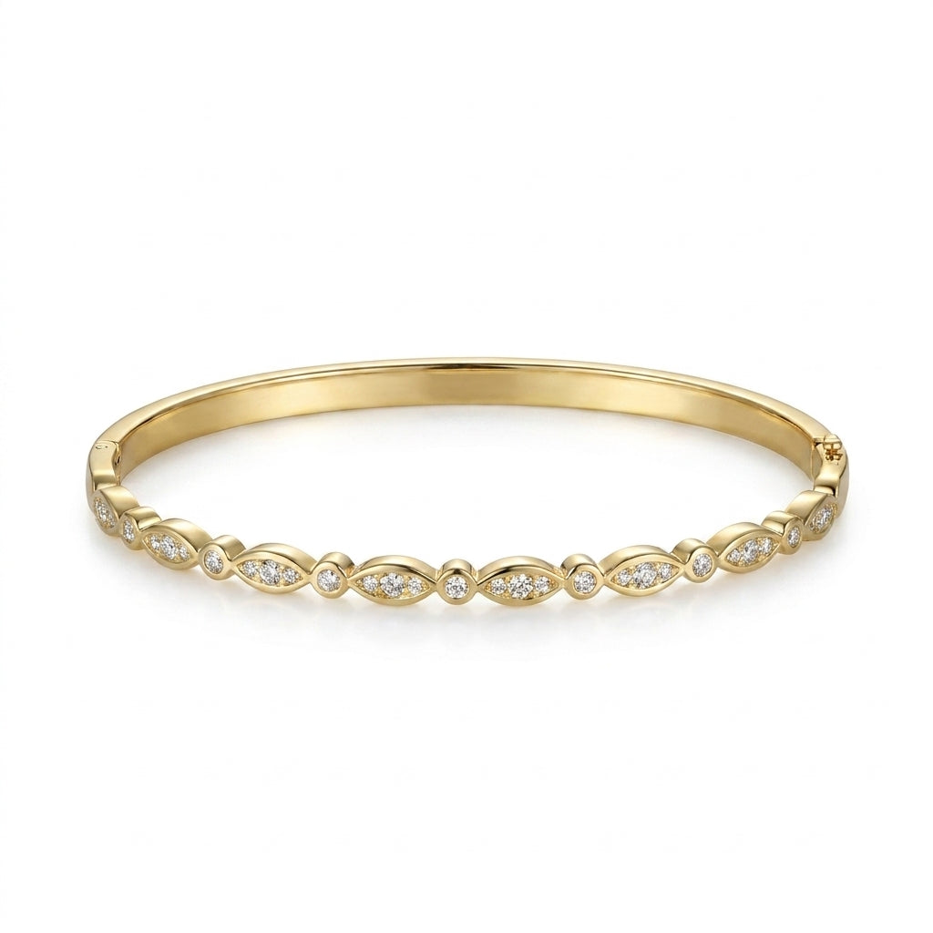 Pulsera elegante en oro con circonita