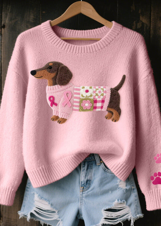 Nina | Jersey de Punto con Bordado de Perro Salchicha