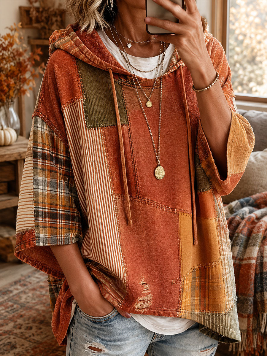 Raluca | Sudadera Oversize de Patchwork Otoñal