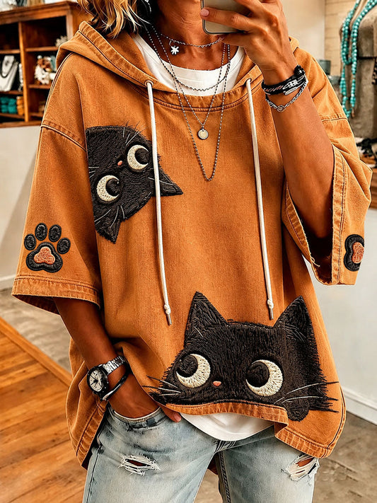 Ioana | Sudadera Oversize con Estampa de Gatos Divertida