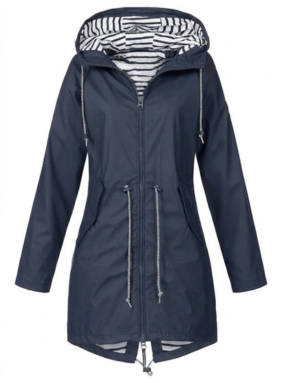 Margaret | Impermeable con Capucha y Cordón Ajustable