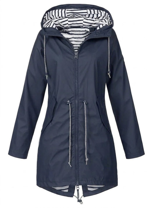 Margaret | Impermeable con Capucha y Cordón Ajustable