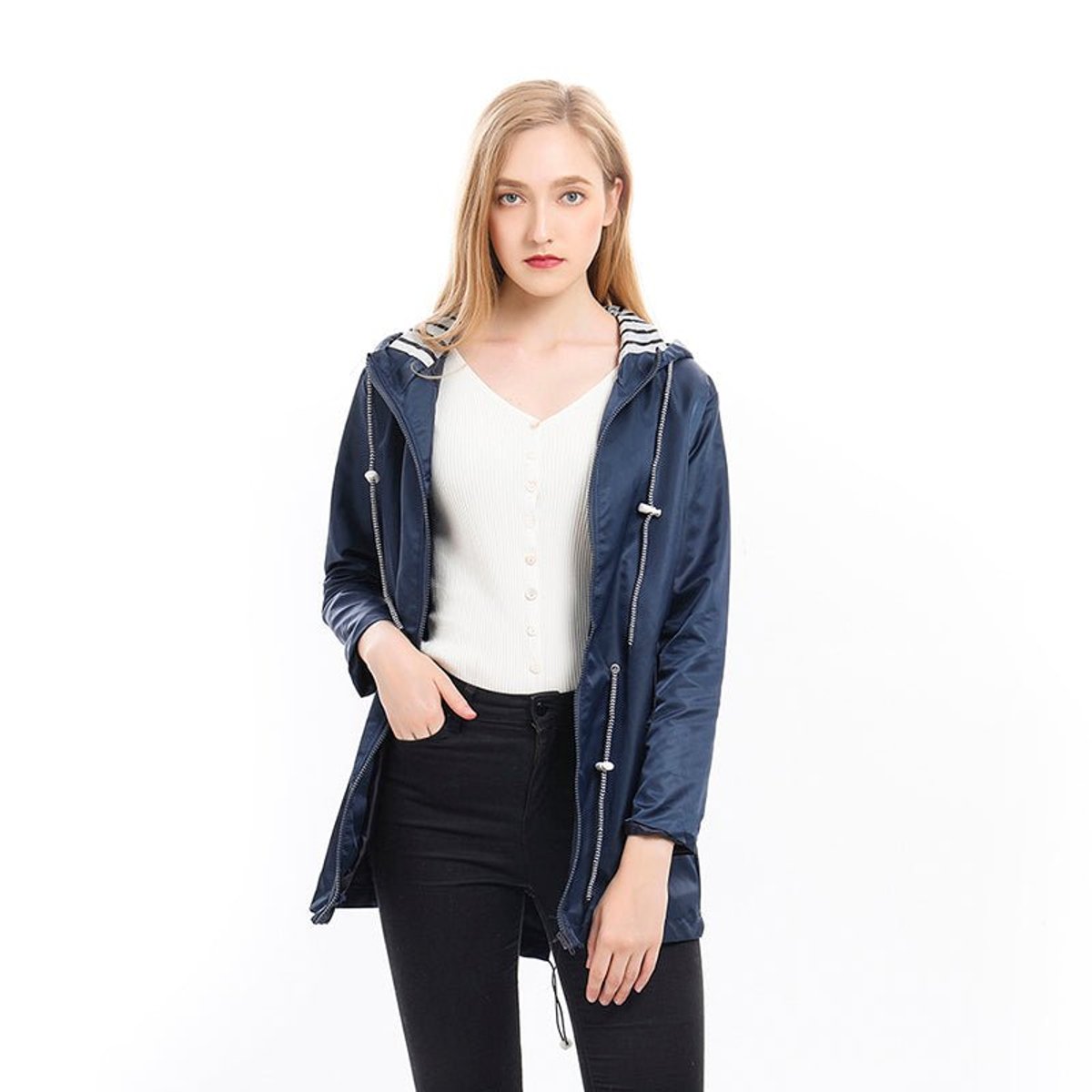 Margaret | Impermeable con Capucha y Cordón Ajustable