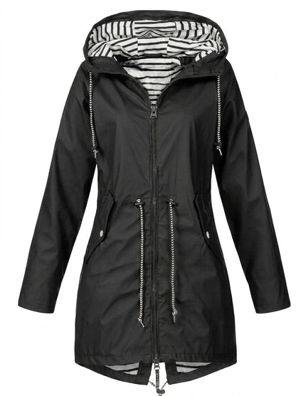 Margaret | Impermeable con Capucha y Cordón Ajustable