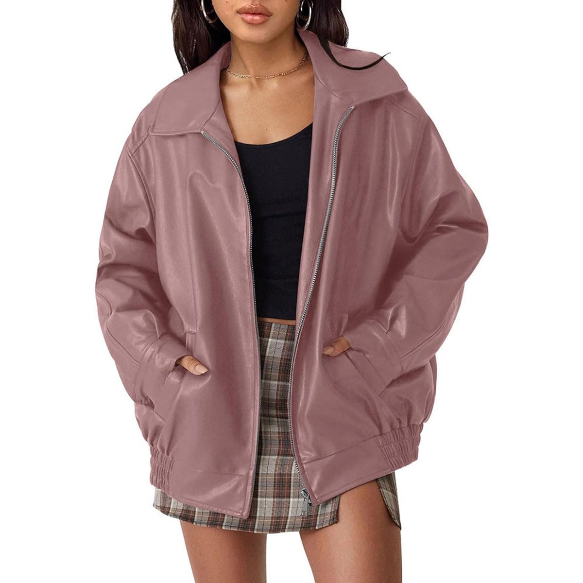 Nicola | Chaqueta Bomber Holgada con Cremallera