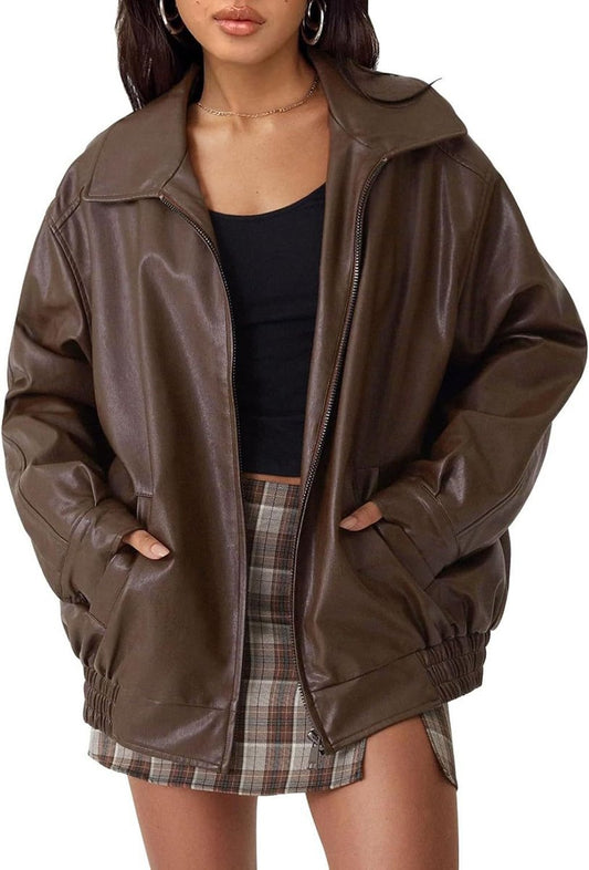 Nicola | Chaqueta Bomber Holgada con Cremallera