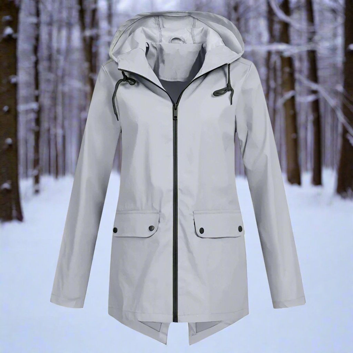 Lorraine | Chaqueta Impermeable Larga con Capucha