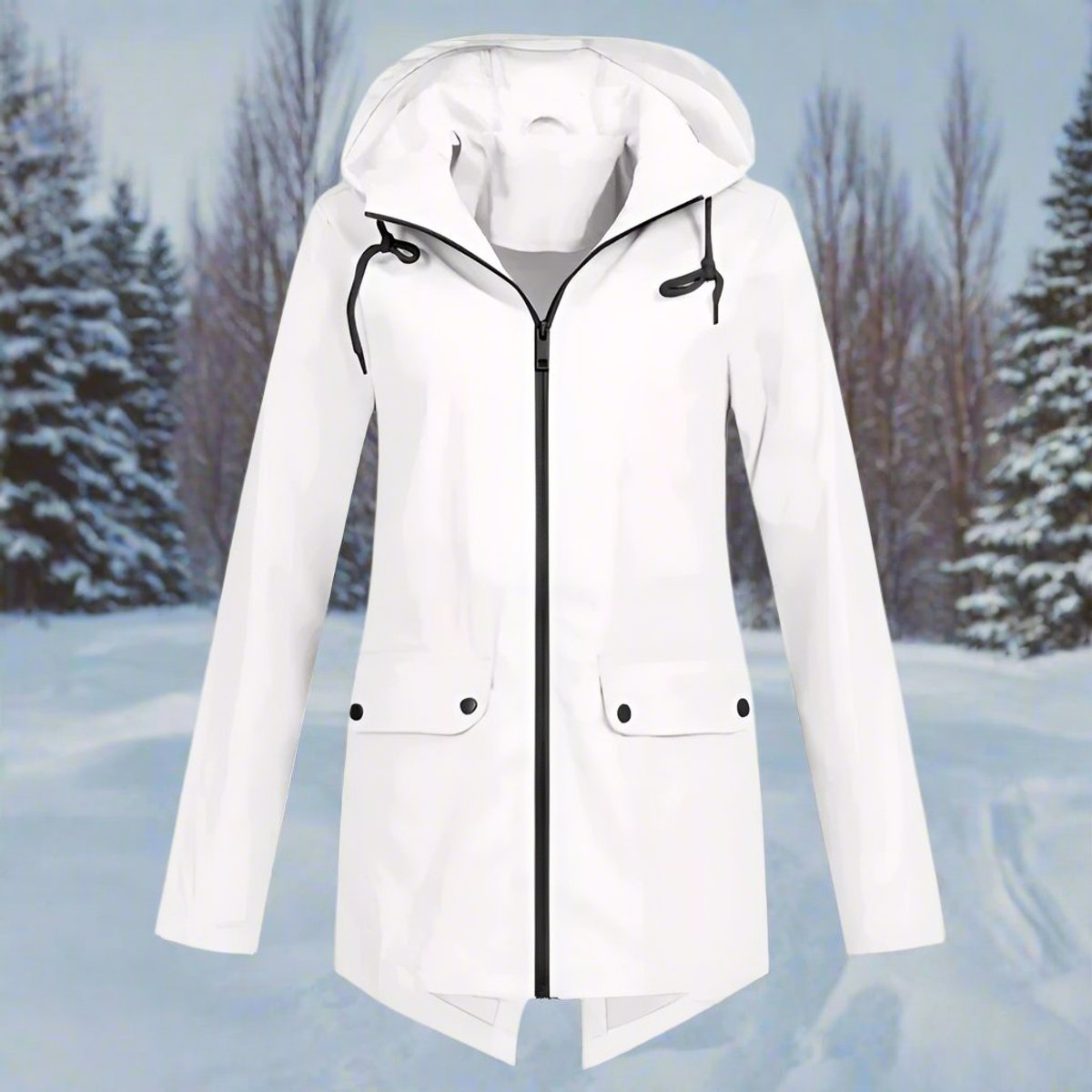 Lorraine | Chaqueta Impermeable Larga con Capucha