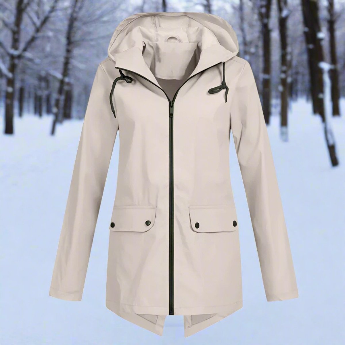 Lorraine | Chaqueta Impermeable Larga con Capucha