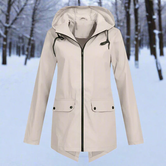 Lorraine | Chaqueta Impermeable Larga con Capucha